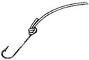 Hold the hook carefully, and pull the loose end with the standing line slowly to tighten the knot.